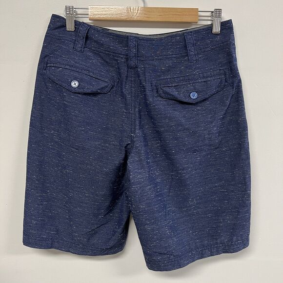 Toad & Co Mission Ridge Shorts Men 31 Blue Speckled Chino Hiking Nylon Blend - Picture 2 of 9
